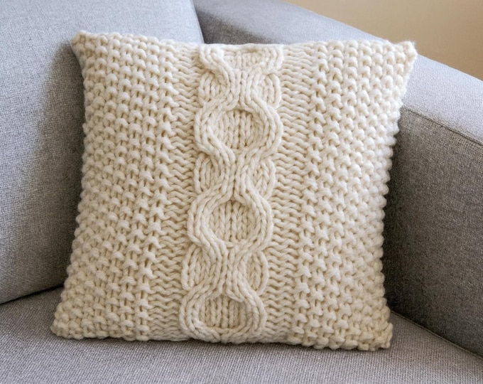 KNITTING PATTERN, Chunky Cabled Pillow Pattern, Knitting Pillow Pattern, Pillow Cover Pattern, Knitting, Pattern, Pillow Pattern, Patterns