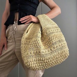 MOTIF AU CROCHET SANDY in Paris Motif de sac au crochet Sac à main en raphia au crochet Sac à main pour femme sac shopping sac d'été sac de plage, sac à main