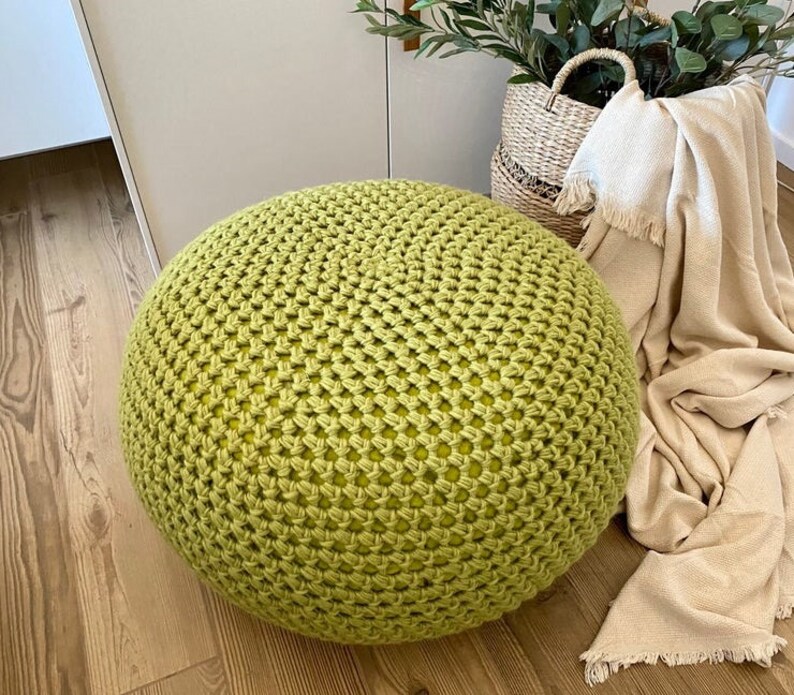 9 CROCHET PATTERNS Best of Iswoolish Poufs Crochet Pouf Floor Etsy
