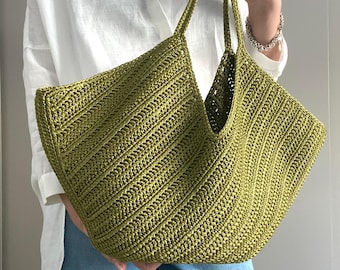 CROCHET PATTERN MIRA Bag Crochet Bag Pattern Wool Bag crochet purse  woman bag shopping bag summer bag beach bag, handbag Raffia Bag