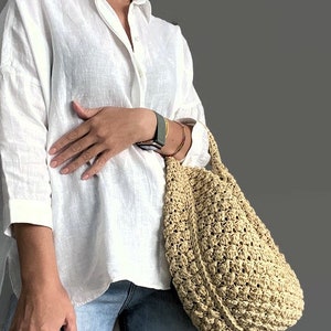 MOTIF AU CROCHET Sac ronda Sac au crochet Sac à main en laine au crochet Sac à main pour femme, sac shopping, sac d'été, sac de plage, sac à main image 10