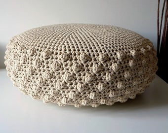 CROCHET PATTERN Crochet Pouf Poof, Ottoman, Footstool, Home Decor, Pillow, Bean Bag, Floor cushion (Crochet Pattern)