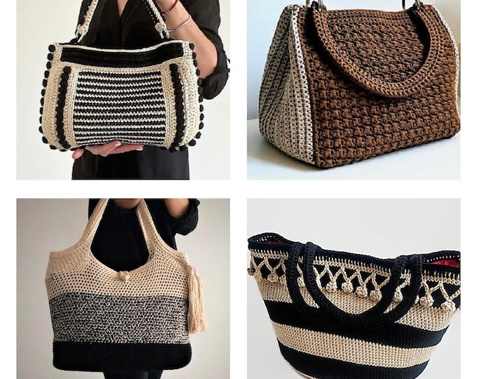 CROCHET PATTERN Crochet Bag Pattern Tote Pattern crochet purse  woman bag, shopping bag, summer bag beach bag, handbag, crochet shoulder bag