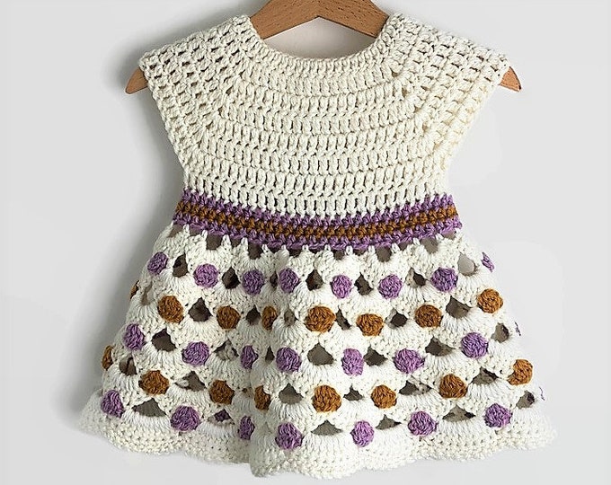 Crochet PATTERN Noemi Dress Baby Dress Pattern Crochet  Newborn Outfit Baby Girl Clothes Crochet Baby Dress (sizes up to 4 years)