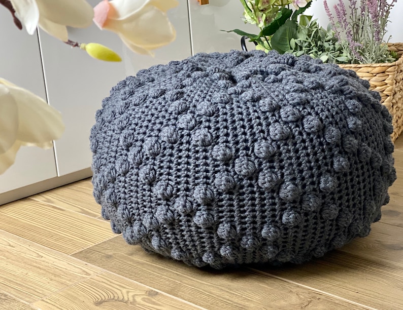 9 CROCHET PATTERNS Best of Iswoolish Poufs Crochet Pouf Floor Etsy