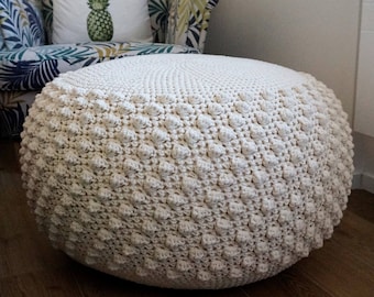 CROCHET PATTERN Diy Tutorial XL Large Crochet Pouf Poof, Ottoman, Footstool, Home Decor, Pillow, Bean Bag, Floor cushion (Crochet Pattern)