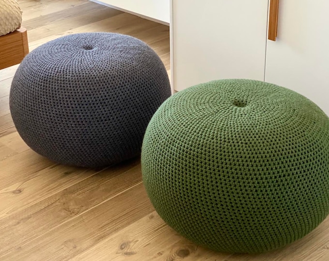 CROCHET PATTERN Urchin Shell Pouf DIY Tutorial Crochet Pouf Poof, Ottoman, Footstool, Home Decor, Pillow, Bean Bag, Floor cushion