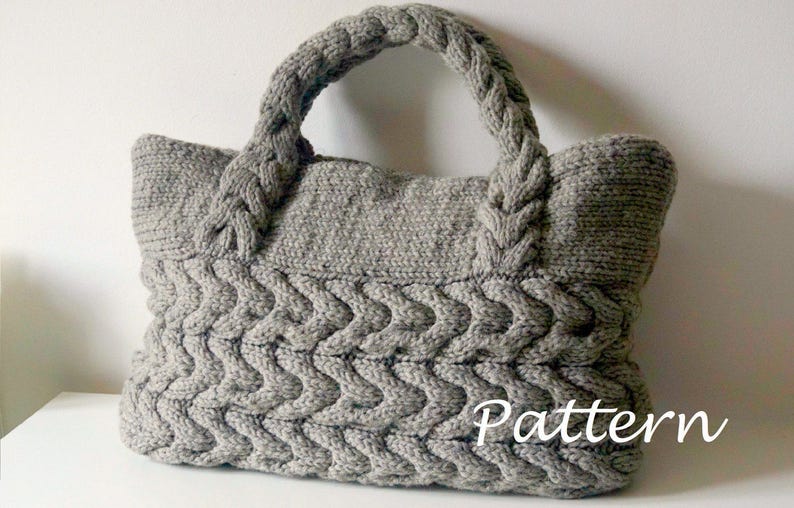 Cable Stitch Handbag Crochet Purse Pattern Crocheted Bag