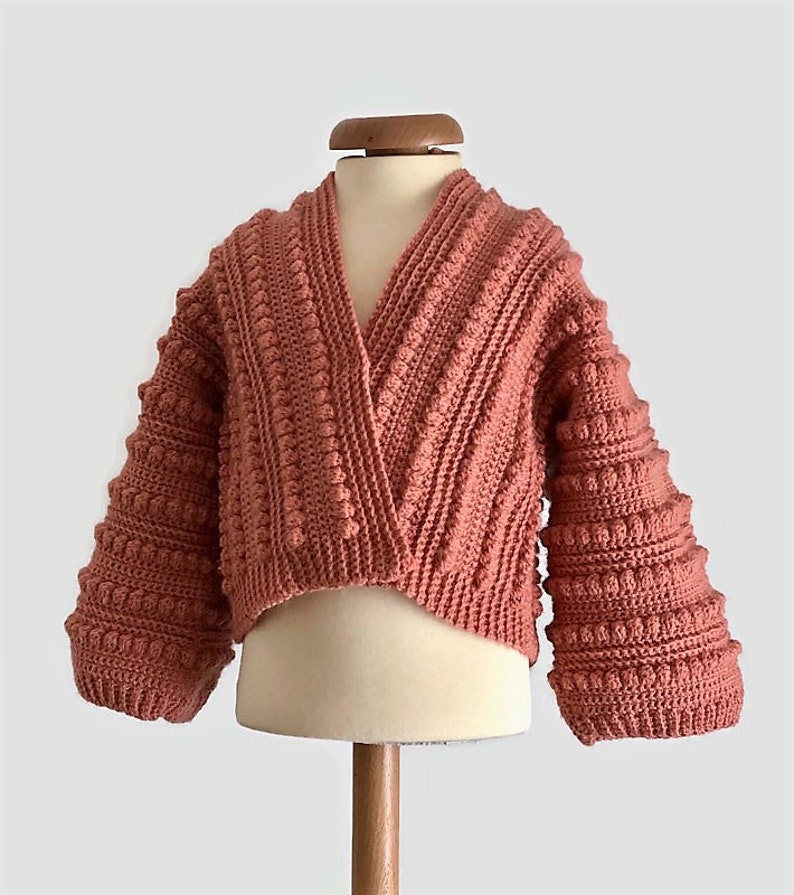 CROCHET PATTERN Mildred Cardigan Kids Version Crochet Cardigan Jacket Sweater Easy Crochet from 6 months to 8 years zdjęcie 4