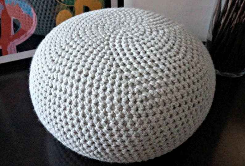 CROCHET PATTERN Diy Tutorial Crochet Pouf Poof, Ottoman, Footstool, Home Decor, Pillow, Bean Bag, Floor cushion Easy Crochet Pattern image 1