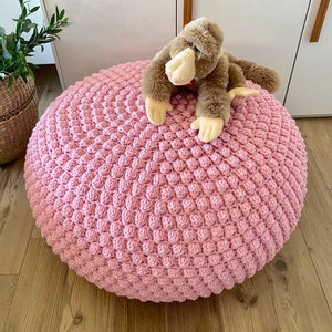 CROCHET PATTERN Bobbles Pouf Video Tutorial Diy Tutorial Crochet Pouf Poof, Ottoman, Footstool, Home Decor, Pillow, Bean Bag, Floor cushion