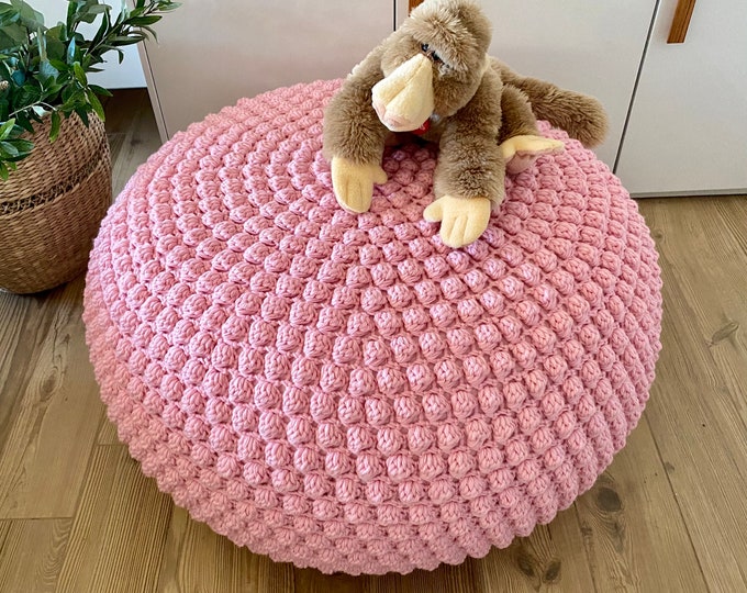 CROCHET PATTERN Bobbles Pouf Video Tutorial Diy Tutorial Crochet Pouf Poof, Ottoman, Footstool, Home Decor, Pillow, Bean Bag, Floor cushion