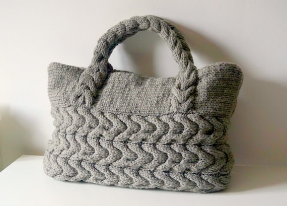 Knitting Pattern Cable Bag Knitting Pattern Knit Bag Pattern Bag Making Tutorial Knitted Bag Pattern Purse Pattern Diy Shopping Bag Pattern