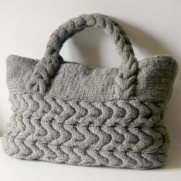 BREIPATROON Kabeltas breipatroon Gebreide tas patroon tassen maken Tutorial Gebreide taspatroon Portemonneepatroon Patroon DHZ-boodschappentas