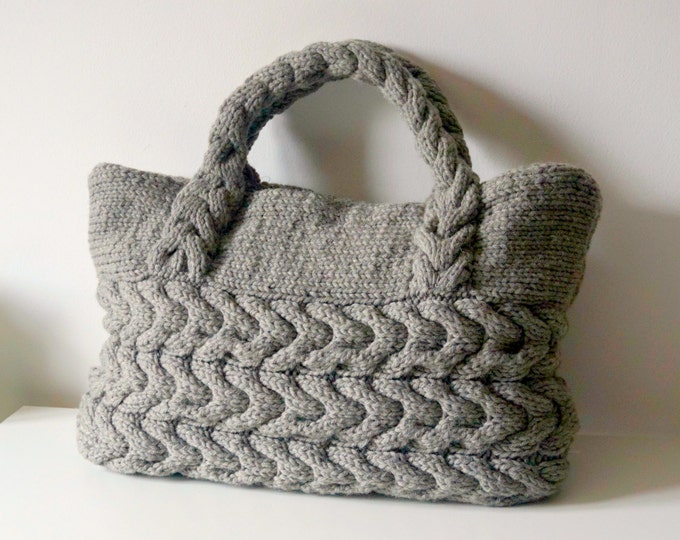 KNITTING PATTERN Cable Bag Knitting Pattern Knit Bag Pattern Bag Making Tutorial Knitted Bag Pattern Purse Pattern DIY Shopping Bag Pattern