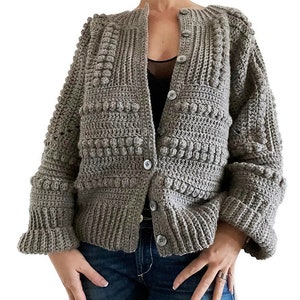 CROCHET PATTERN AMBRE Pull Cardigan Adulte Crochet , Femmes Grand-mère Carré Veste Crochet Pull Crochet Tutoriel Crochet Facile image 6