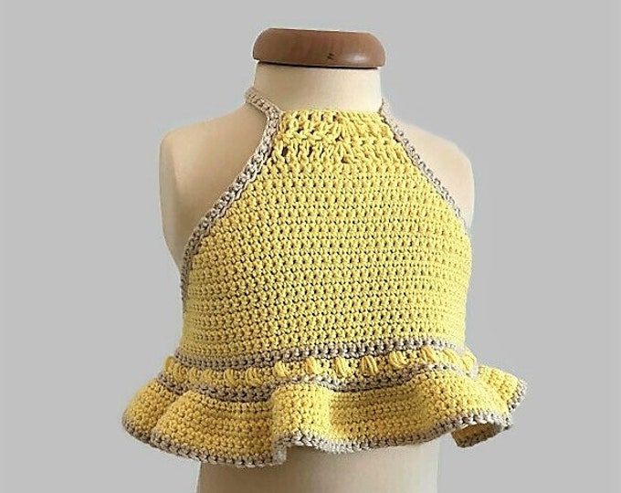 CROCHET PATTERN  Fleur Crop Top Kids Child Crochet Baby, Child Granny Square Shirt Supmmer Top Blouse DIY Tutorial
