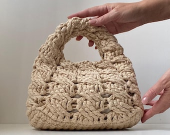 PATRÓN DE GANCHILLO Bolso MILLY Patrón de bolso de crochet Bolso de lana Bolso de crochet Bolso de mujer, bolso de mano, tote, video tutorial