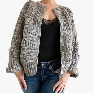 CROCHET PATTERN AMBRE Pull Cardigan Adulte Crochet , Femmes Grand-mère Carré Veste Crochet Pull Crochet Tutoriel Crochet Facile image 7