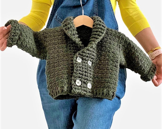 CROCHET PATTERN  Dami Jacket, Boys Sweater, Crochet Baby, Child Jacket, Sweater, Baby Pullover, Easy crochet