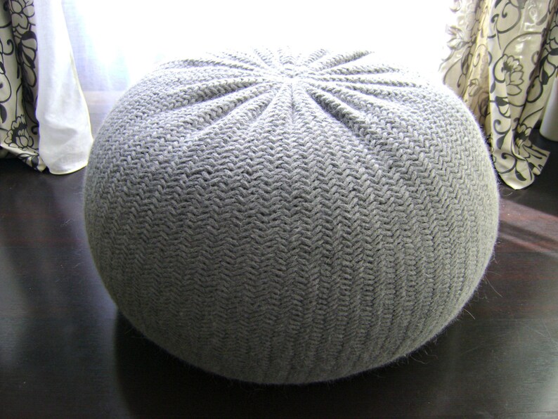 XXL STUFFED POUF Poof Ottoman Footstool Home Decor Etsy