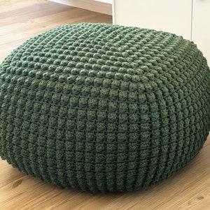 CROCHET PATTERN Square Bobbles Pouf DIY Tutorial Large Crochet Pouf Poof, Ottoman, Footstool, Home Decor, Pillow, Bean Bag, Floor cushion