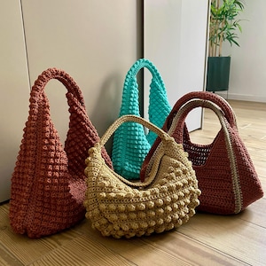 HÄKELANLEITUNG 3 SWAN Taschen Umhängetasche Häkeltasche Muster Wolltasche Häkeltasche Damentasche Einkaufstasche Sommertasche Strandtasche , Handtasche Basttasche