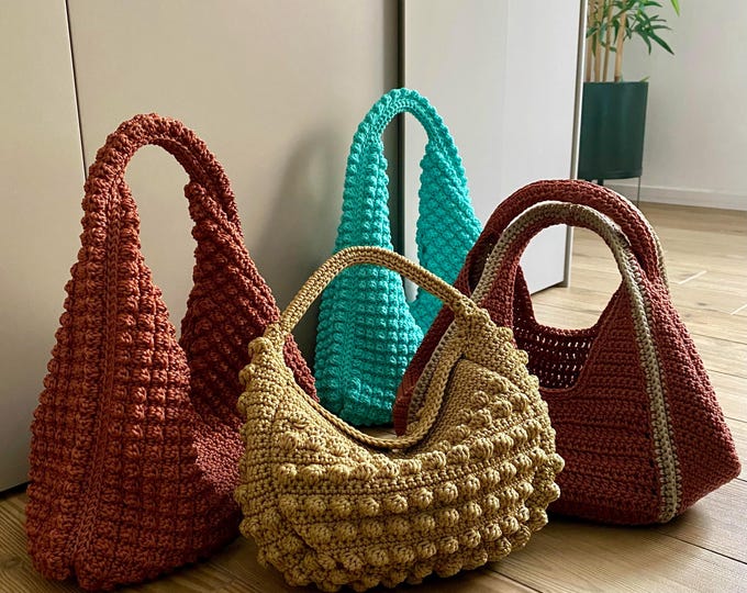 CROCHET PATTERN 3 SWAN Bags Bag Crochet Bag Pattern Wool Bag crochet purse  woman bag shopping bag summer bag beach bag, handbag Raffia Bag