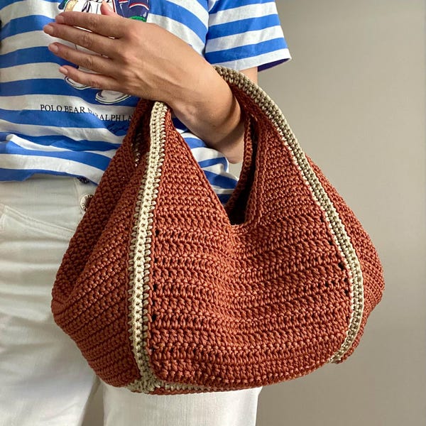CROCHET PATTERN LIMA Bag Crochet Bag Pattern Wool Bag crochet purse  woman bag shopping bag summer bag beach bag, handbag Raffia Bag