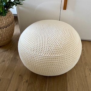 Crochet Pattern Video Tutorial Devon Pouf Footstooò DIY Tutorial Large  Crochet Pouf Poof, Ottoman, Pillow, Bean Bag, Floor Cushion 