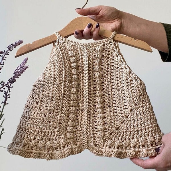 MOTIF AU CROCHET Haut carré grand-mère Liv enfant au crochet, bébé, chemise carrée grand-mère enfant Haut haut chemisier Tutoriel bricolage