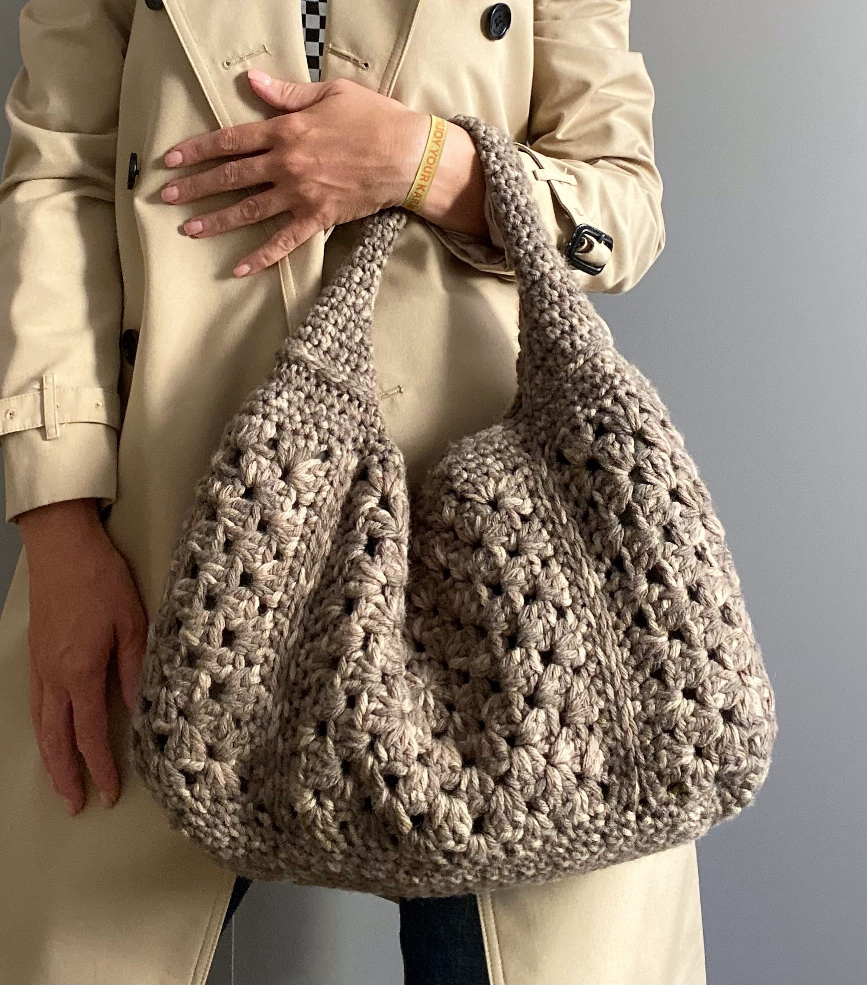 Crochet Paper Raffia Beach Tote, Crochet Raffia Bag, Black
