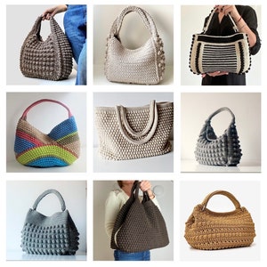 MOTIF DE CROCHET Sac fourre-tout au crochet pour femme, sac à main au crochet, sac shopping, sac d'été, sac de plage, sac à main, sac à bandoulière au crochet