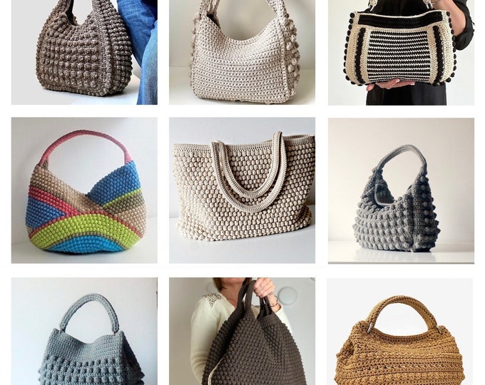 CROCHET PATTERN Crochet Bag Pattern Tote Pattern crochet purse  woman bag, shopping bag, summer bag beach bag, handbag, crochet shoulder bag