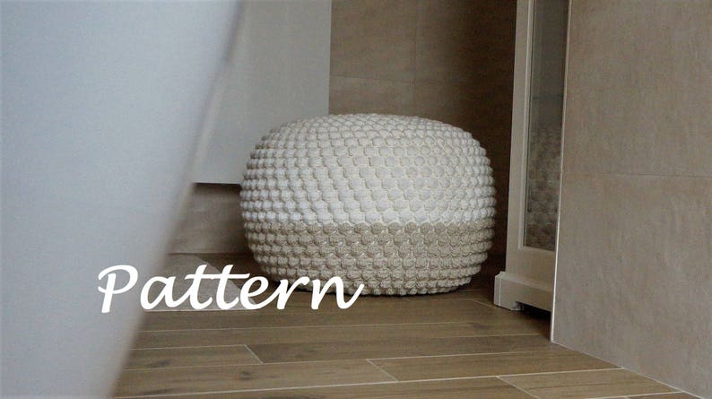 Crochet Pattern Diy Tutorial Large Crochet Pouf Poof Ottoman Etsy