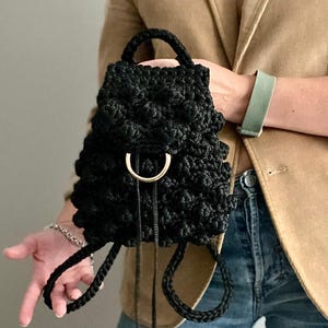 MINI MOTIF AU CROCHET Sac à dos au crochet Sac à main au crochet pour femme, sac à provisions, sac d'été, sac de plage, sac à main