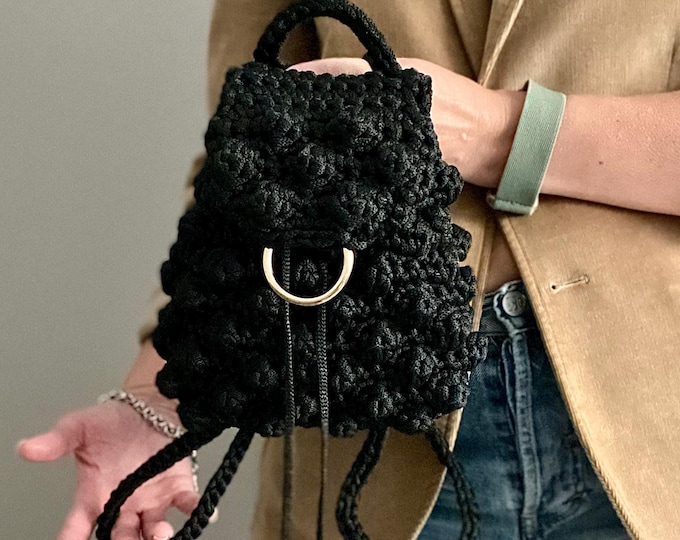 CROCHET PATTERN MINI Backpack Bag Crochet Bag Pattern  crochet purse  woman bag shopping bag summer bag beach bag, handbag