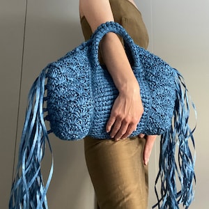 HÄKELANLEITUNG SKY Bag Häkeltasche Schnittmuster Raffia Tasche Häkeltasche Damentasche Einkaufstasche Sommertasche Strandtasche Handtasche gehäkelt