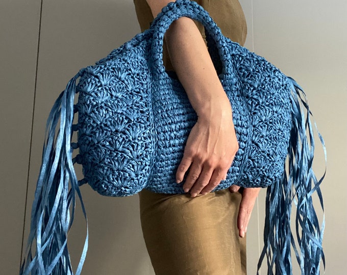 CROCHET PATTERN SKY Bag Crochet Bag Pattern Raffia Bag crochet purse  woman bag shopping bag summer bag beach bag, handbag