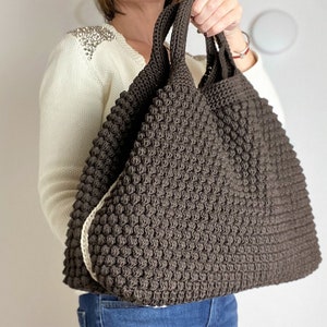 CROCHET PATTERN Arcadia Tote Bag Crochet Bag Pattern crochet purse shopping bag, summer bag beach bag, handbag, crochet shoulder bag image 1