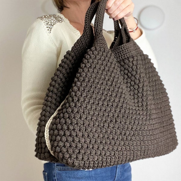 CROCHET PATTERN Arcadia Tote Bag Crochet Bag Pattern crochet purse  shopping bag, summer bag beach bag, handbag, crochet shoulder bag