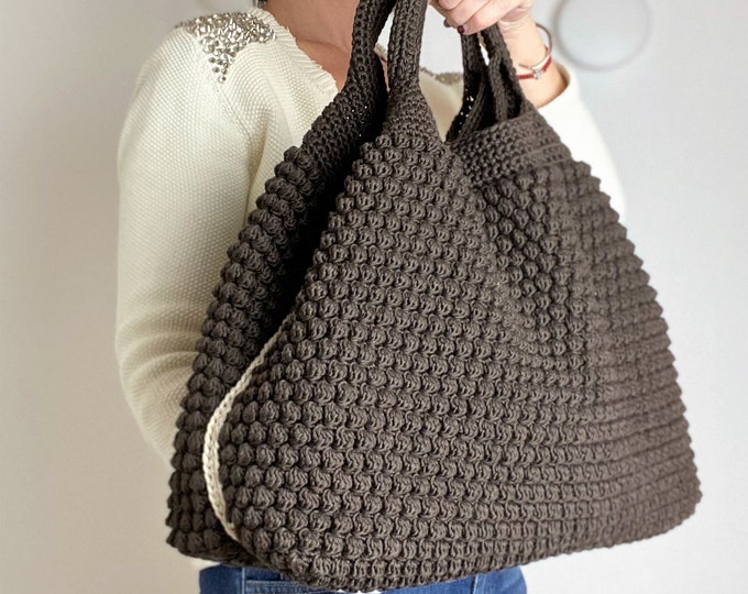 CROCHET PATTERN Arcadia Tote Bag Crochet Bag Pattern crochet purse  shopping bag, summer bag beach bag, handbag, crochet shoulder bag