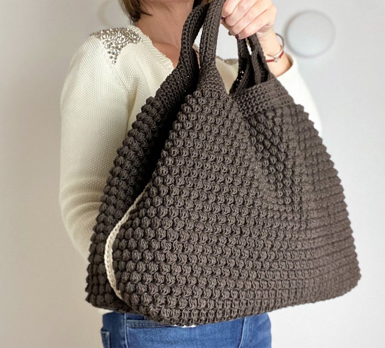 CROCHET PATTERN Arcadia Tote Bag Crochet Bag Pattern crochet purse shopping bag, summer bag beach bag, handbag, crochet shoulder bag image 1