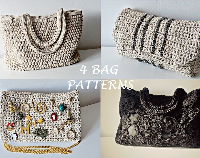 CROCHET PATTERN Crochet Bag Pattern Tote Pattern crochet purse  woman bag, shopping bag, summer bag beach bag, handbag, crochet shoulder bag