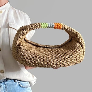 HÄKELANLEITUNG MATERA in 2 mm Kordel Häkeltasche Muster Raffia Beutel Handtasche Damentasche Einkaufstasche Sommertasche Strandtasche Handtasche gehäkelt