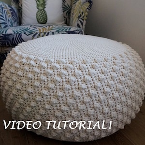 CROCHET PATTERN Diy Tutorial XL Large Crochet Pouf Poof, Ottoman, Footstool, Home Decor, Pillow, Bean Bag, Floor cushion Crochet Pattern image 3