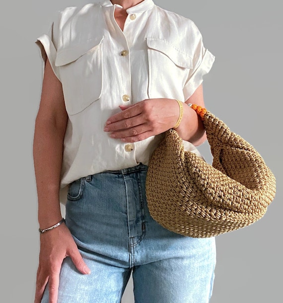 Mm Crochet Straw Bag 