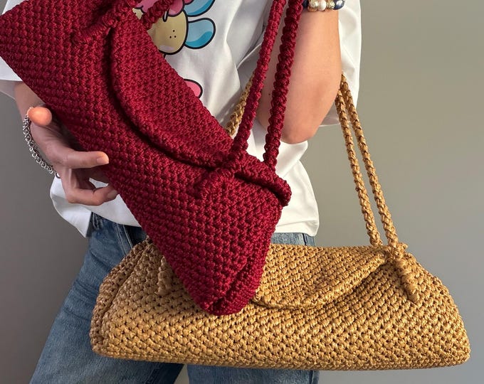 CROCHET PATTERN Carrie Baguette Bag STUDIO Crochet Bag Pattern Wool Bag crochet purse  woman bag shopping bag summer bag beach bag, handbag