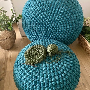 CROCHET PATTERN Bobbles Pouf Video Tutorial Diy Tutorial Crochet Pouf Poof, Ottoman, Footstool, Home Decor, Pillow, Bean Bag, Floor cushion