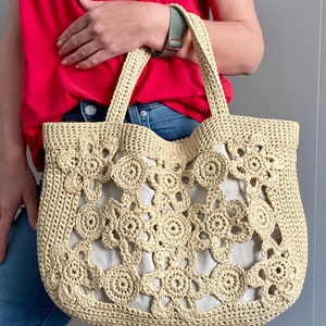 CROCHET PATTERN Ravenna Crochet Bag Pattern Tote Pattern crochet purse, shopping bag, summer bag beach bag, handbag, crochet shoulder bag zdjęcie 2